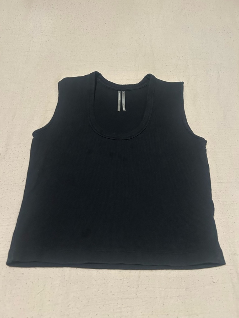 Anthropologie Black Ribbed Scoop Neck Tank
